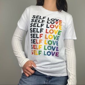 Freeze Self Love Pride Rainbow White Short Sleeve T-Shirt